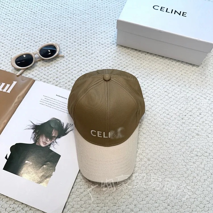 Chanel CE Home British style color block two-color peaked cap embroidered retro style versatile daily baseball cap letter duck tongue