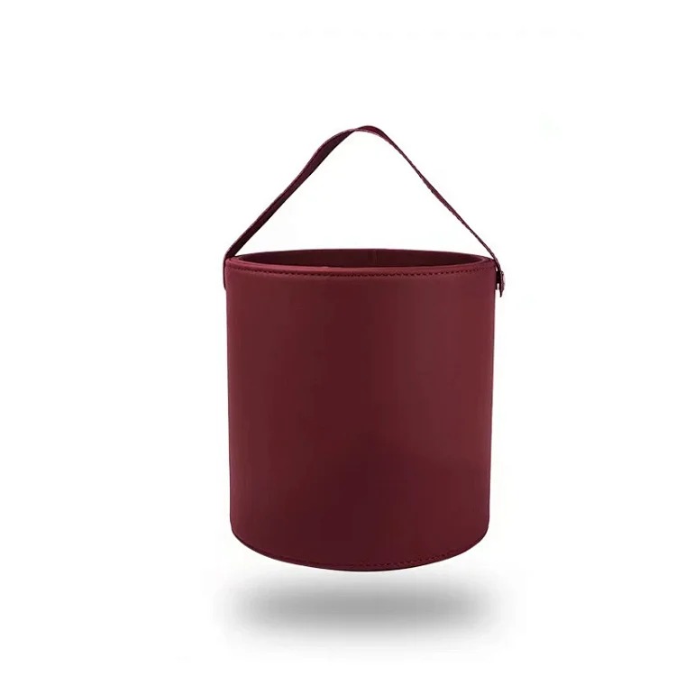 Car section built-in trash can Leather high-end car trash can Large capacity car storage box Car interior trash can image 4