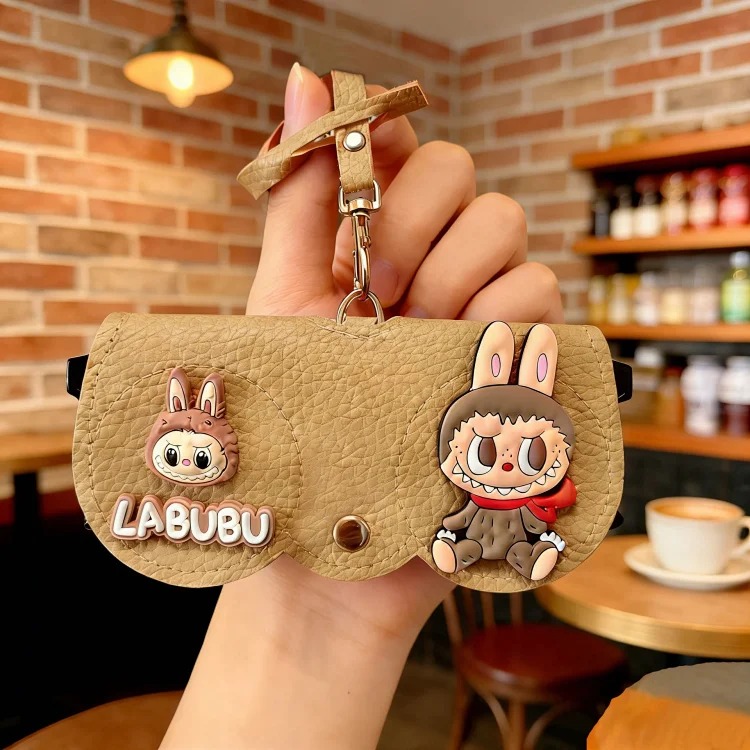 Labubu hanging bag glasses bag portable unisex myopia glasses case sunglasses protective cover sunglasses storage bag