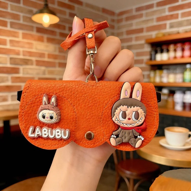 Labubu hanging bag glasses bag portable unisex myopia glasses case sunglasses protective cover sunglasses storage bag