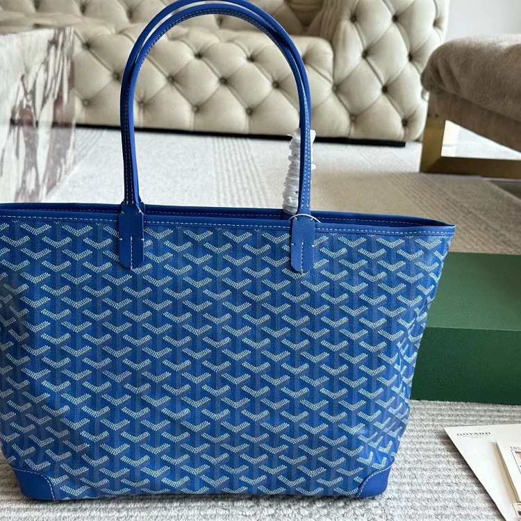 Goyard dog tooth zipper calfskin pebbled single-sided shopping bag hand tote bag image 6