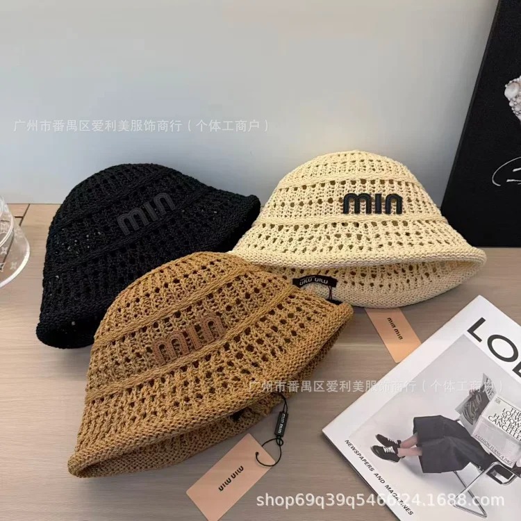 Fisherman hat letter logo spring and summer Korean trendy sunshade big brim sun hat for women Japanese fisherman hat wholesale in stock