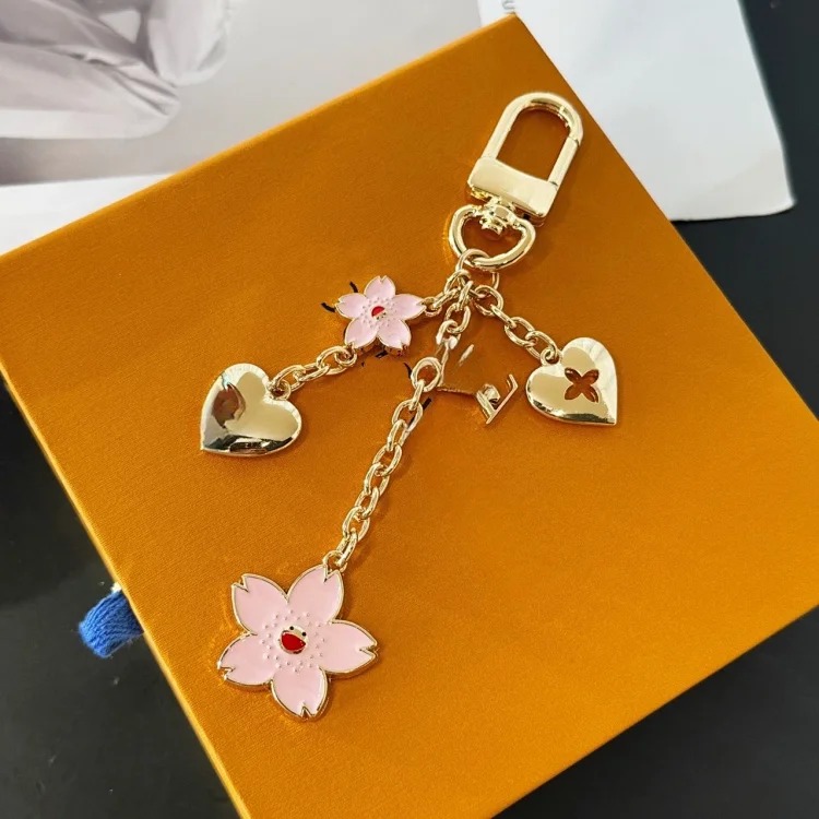 Plush cherry blossom bag charm sunflower bag charm fashion keychain charm peach blossom bracelet keychain