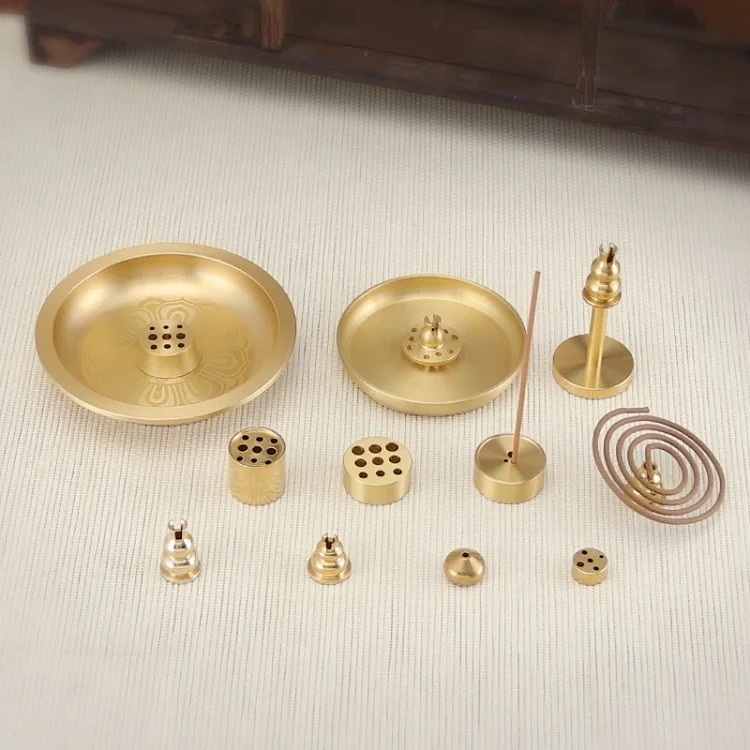 Gourd incense insert nine-hole household all-brass incense plate incense rack porous wire incense insert holder mini small incense holder incense burner accessories