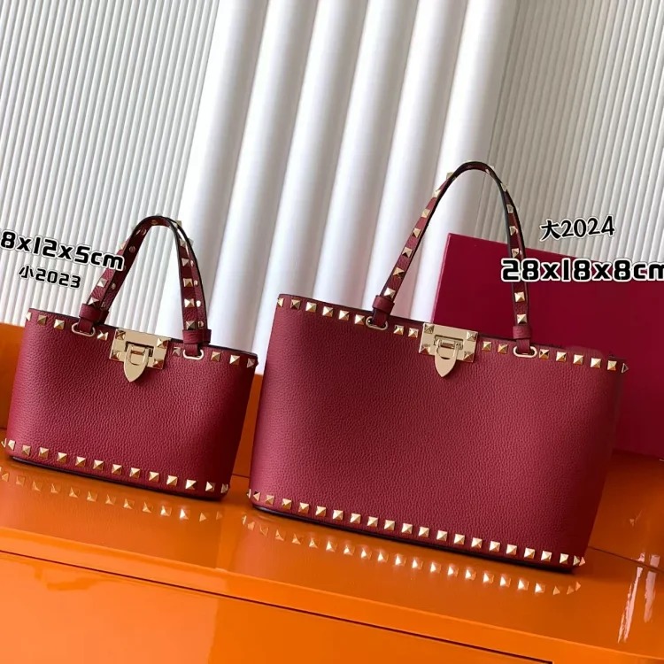 Handbags 2026 new grained calfskin women's bag with rivets small tote bag shoulder bag versatile crossbody bag fashion image 4