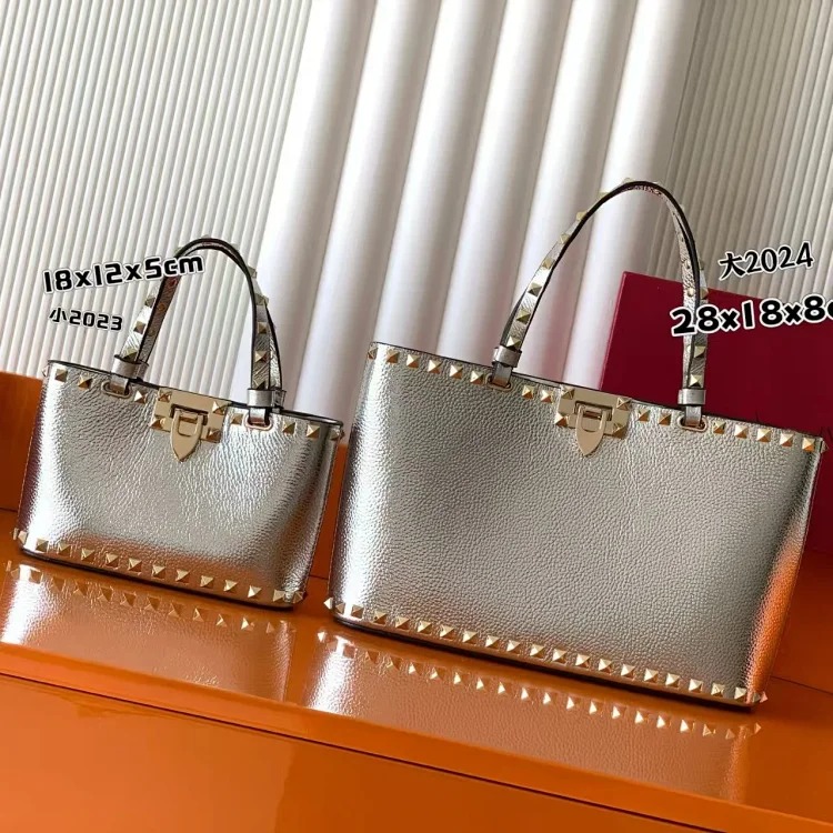 Handbags 2026 new grained calfskin women's bag with rivets small tote bag shoulder bag versatile crossbody bag fashion image 6