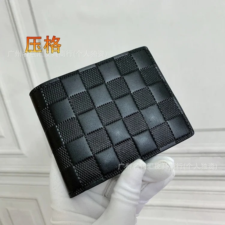 Cross-border European and American fashion men's wallet short half-fold genuine leather wallet with packaging foreign trade supply wallet 60895
