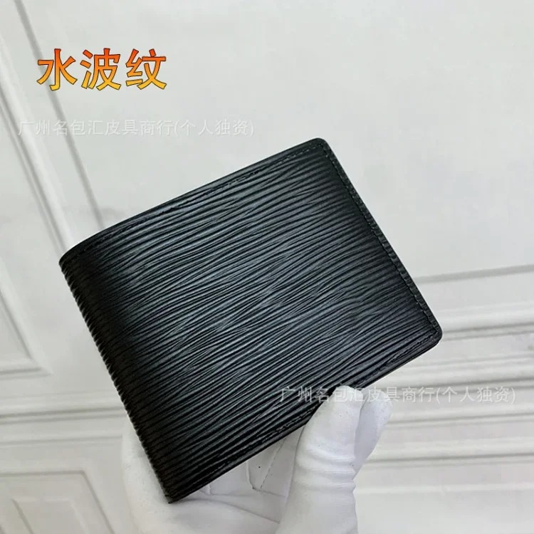 Cross-border European and American fashion men's wallet short half-fold genuine leather wallet with packaging foreign trade supply wallet 60895