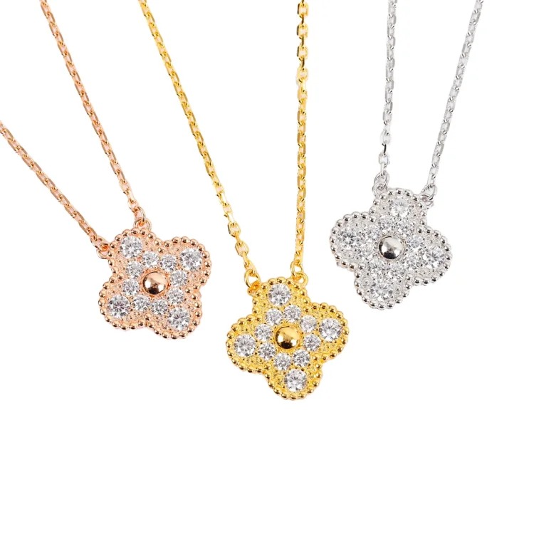 Alhambra Necklace V GOLD CNC single flower & MINI necklace