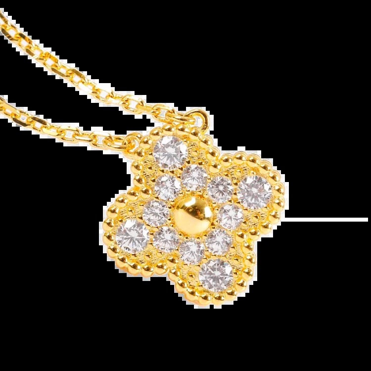 Alhambra Necklace V GOLD CNC single flower & MINI necklace