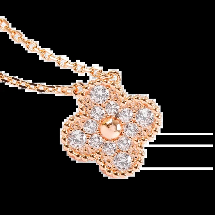 Alhambra Necklace V GOLD CNC single flower & MINI necklace