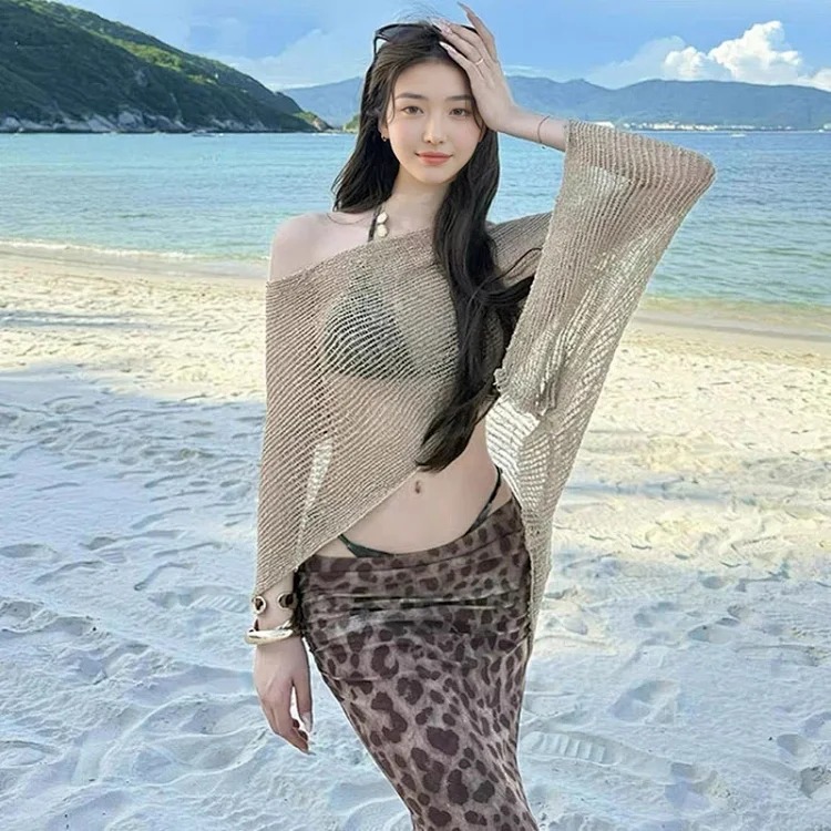 Korean ins seaside resort swimsuit female sexy split bikini four-piece small breast high-end hot spring swimsuit(pic5) Korean ins seaside resort swimsuit female sexy split bikini four-piece small breast high-end hot spring swimsuit