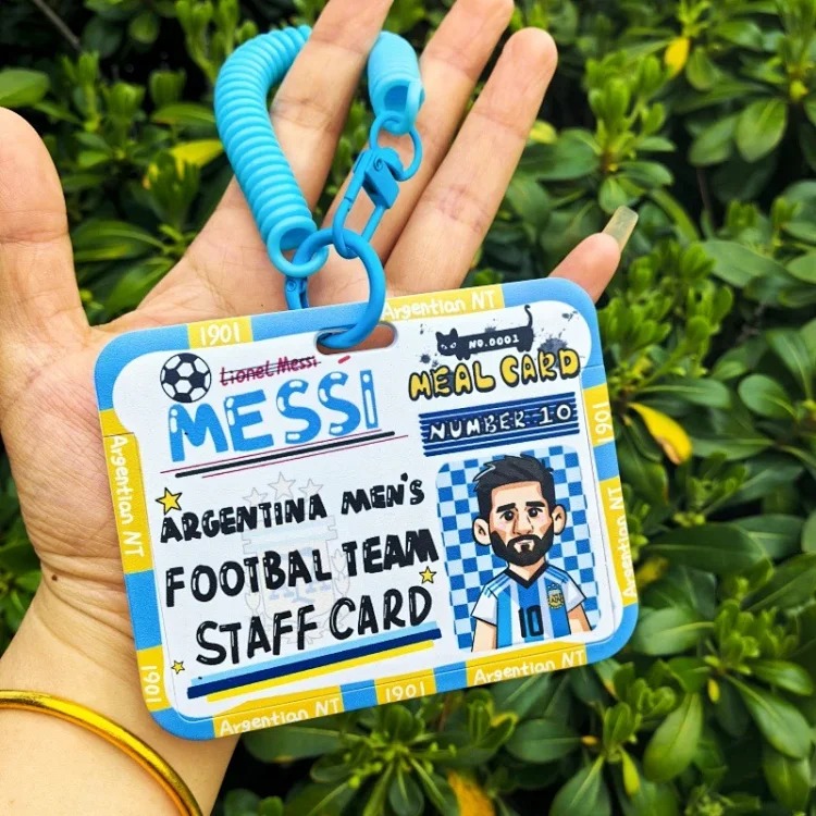 Adidas 2026 World Cup football star card holder pendant student portable pendant campus card work card access control card Messi image 2