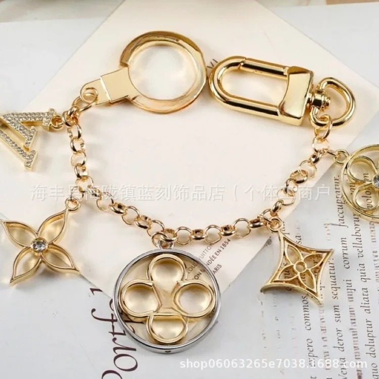 Trendy brand keychain pendant bag chain titanium steel fashion letter pendant bag hanging bag exclusive for foreign trade