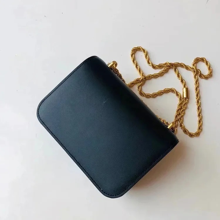 Torty Burch2024 new small gold brick tofu chain small square bag retro one-shoulder cross-body commuter women's bag trendy