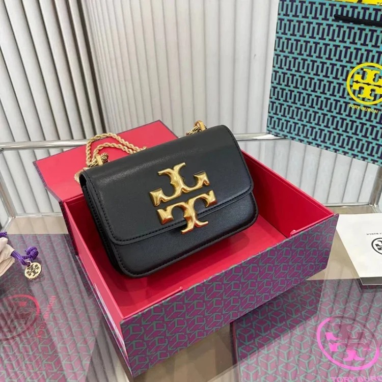Torty Burch2024 new small gold brick tofu chain small square bag retro one-shoulder cross-body commuter women's bag trendy