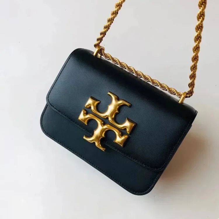 Torty Burch2024 new small gold brick tofu chain small square bag retro one-shoulder cross-body commuter women's bag trendy
