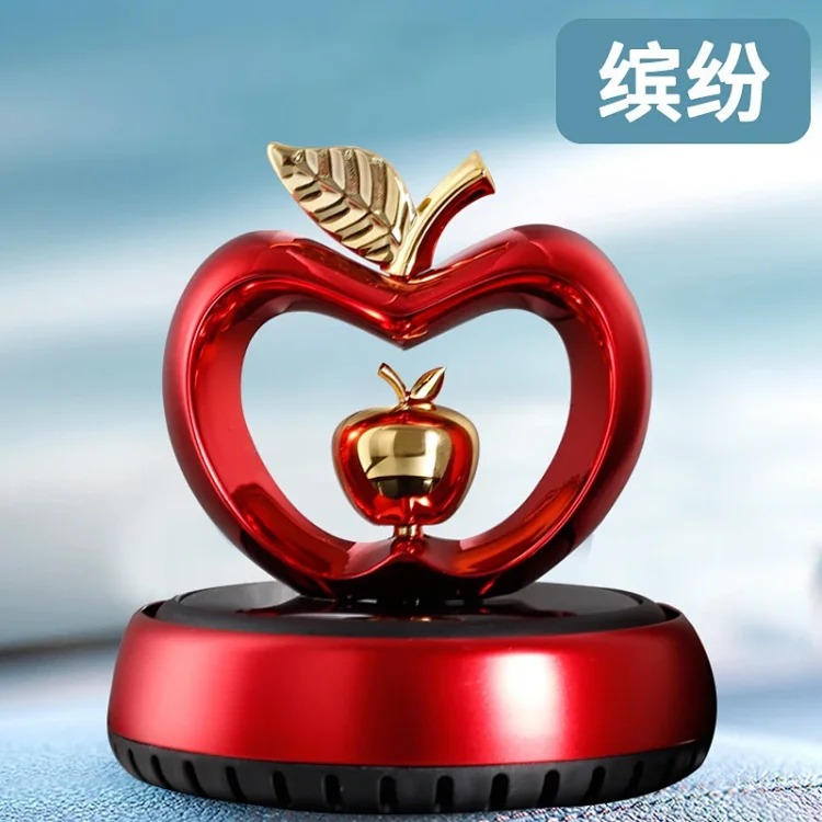 Solar rotating car aromatherapy car ornaments car perfume aromatherapy apple heart-shaped center console car aromatherapy
