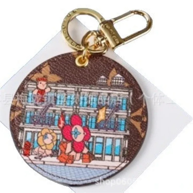 Round brand sunflower keychain trendy brand letter pendant foreign trade supply bag pendant jewelry pendant