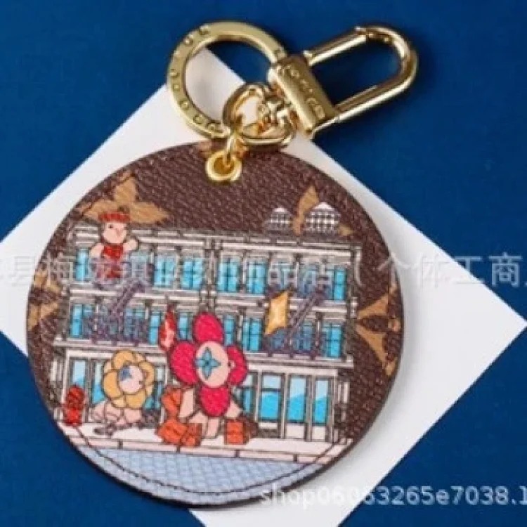 Round brand sunflower keychain trendy brand letter pendant foreign trade supply bag pendant jewelry pendant