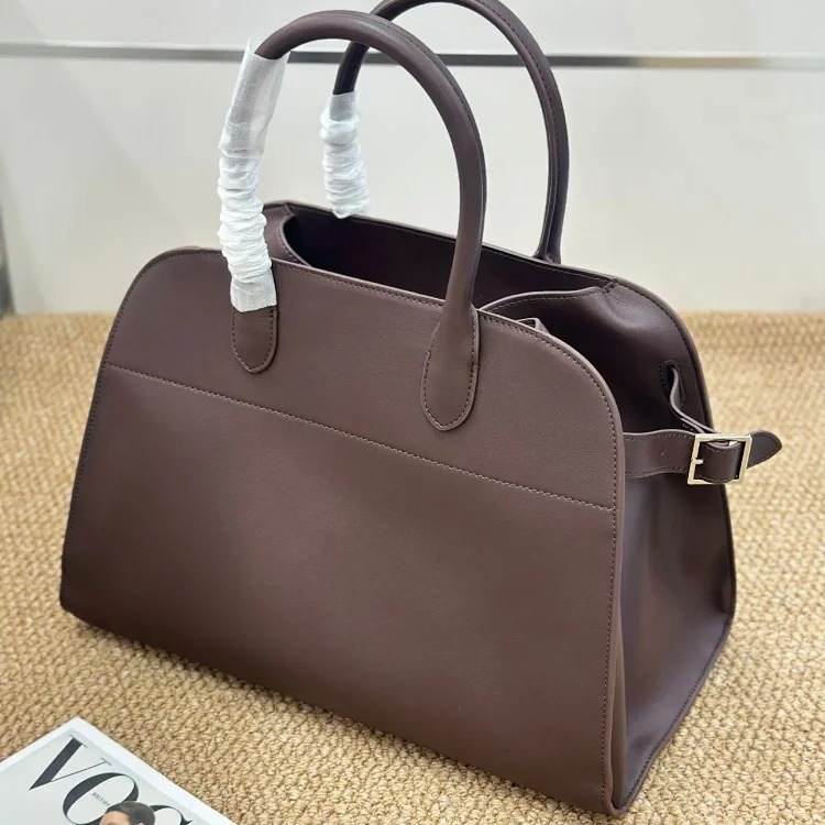 The Row autumn and winter star's same bag suede Margaux15 handbag commuter computer portable tote