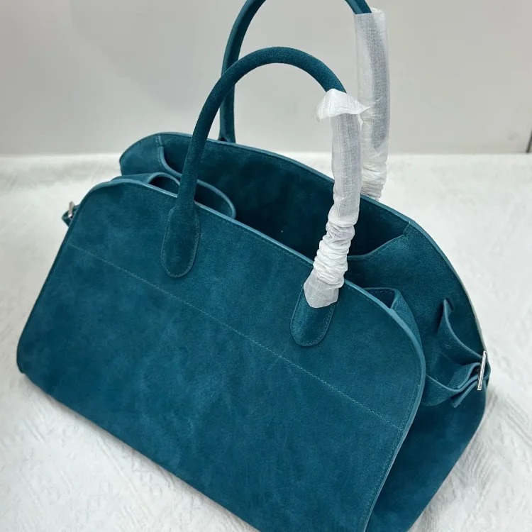 The Row autumn and winter star's same bag suede Margaux15 handbag commuter computer portable tote