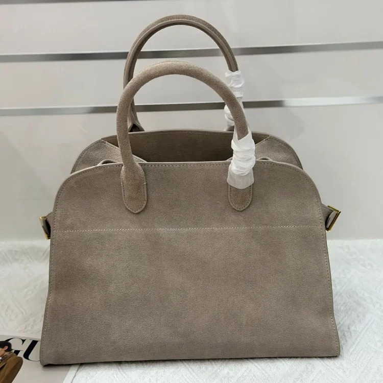 The Row autumn and winter star's same bag suede Margaux15 handbag commuter computer portable tote