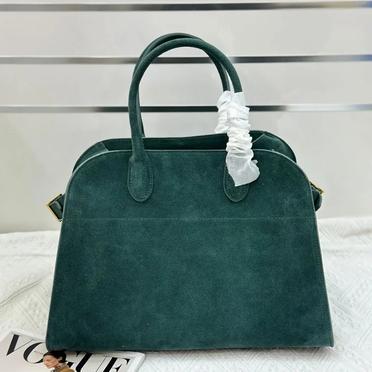The Row autumn and winter star's same bag suede Margaux15 handbag commuter computer portable tote