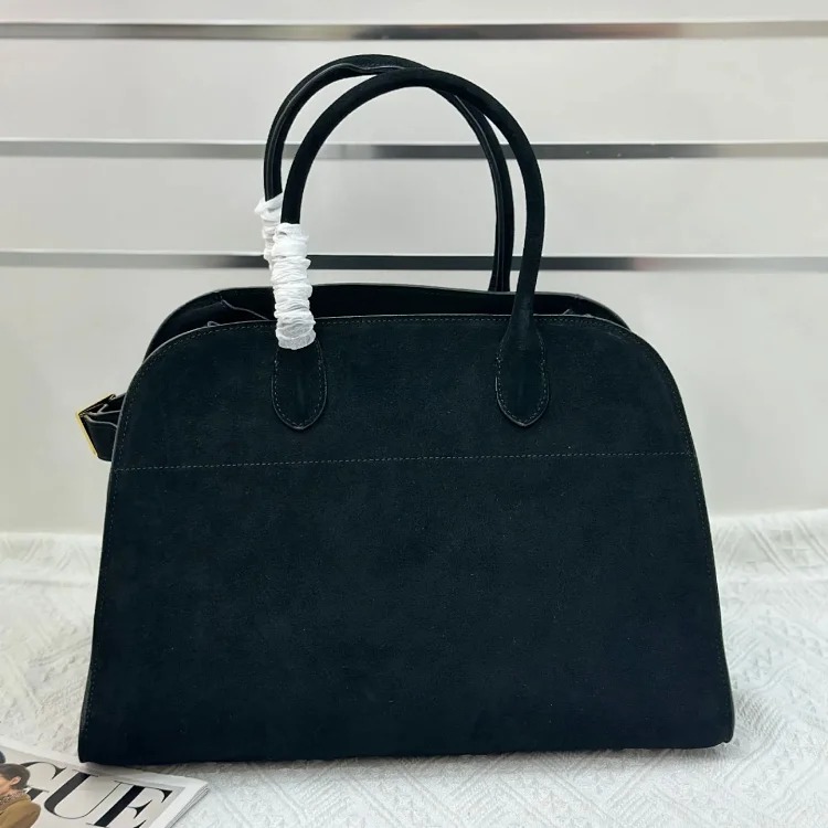 The Row autumn and winter star's same bag suede Margaux15 handbag commuter computer portable tote