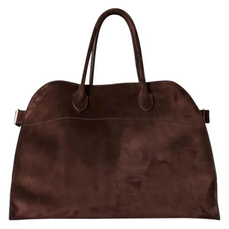 The Row autumn and winter star's same bag suede Margaux15 handbag commuter computer portable tote