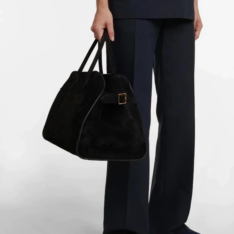 The Row autumn and winter star's same bag suede Margaux15 handbag commuter computer portable tote