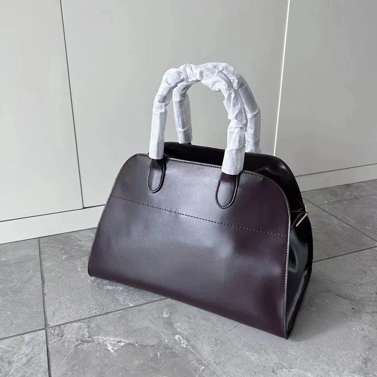 The Row autumn and winter star's same bag suede Margaux15 handbag commuter computer portable tote