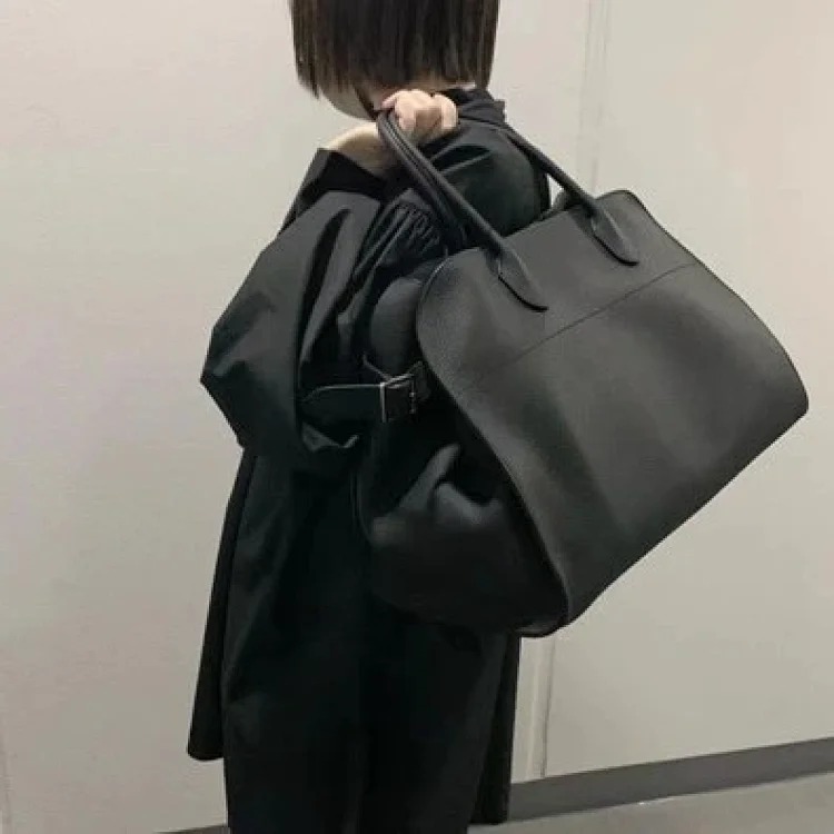 The Row autumn and winter star's same bag suede Margaux15 handbag commuter computer portable tote