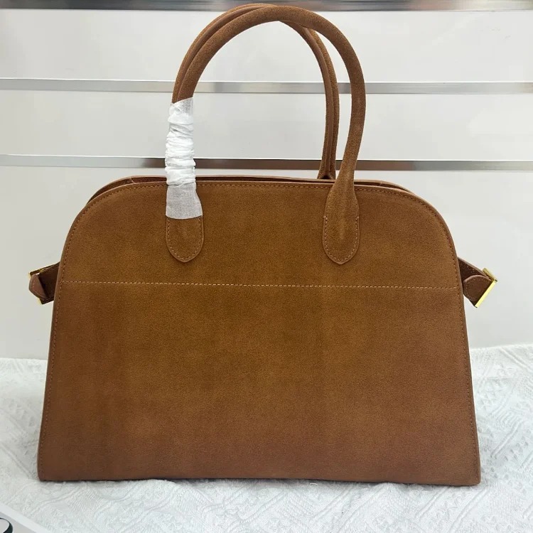 The Row autumn and winter star's same bag suede Margaux15 handbag commuter computer portable tote