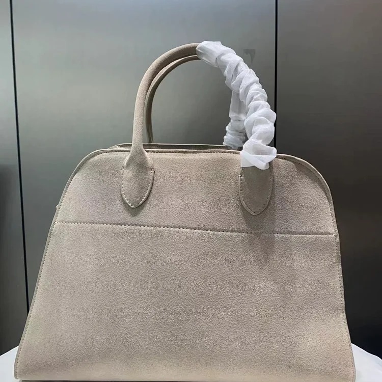 The Row autumn and winter star's same bag suede Margaux15 handbag commuter computer portable tote