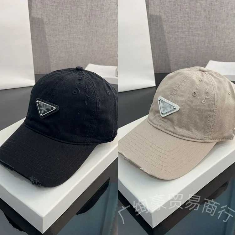 Old P home baseball cap ins style inverted triangle iron mark sun protection peaked cap casual versatile sun hat for men and women