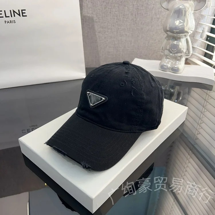 Old P home baseball cap ins style inverted triangle iron mark sun protection peaked cap casual versatile sun hat for men and women