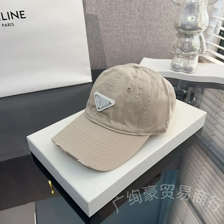 Old P home baseball cap ins style inverted triangle iron mark sun protection peaked cap casual versatile sun hat for men and women