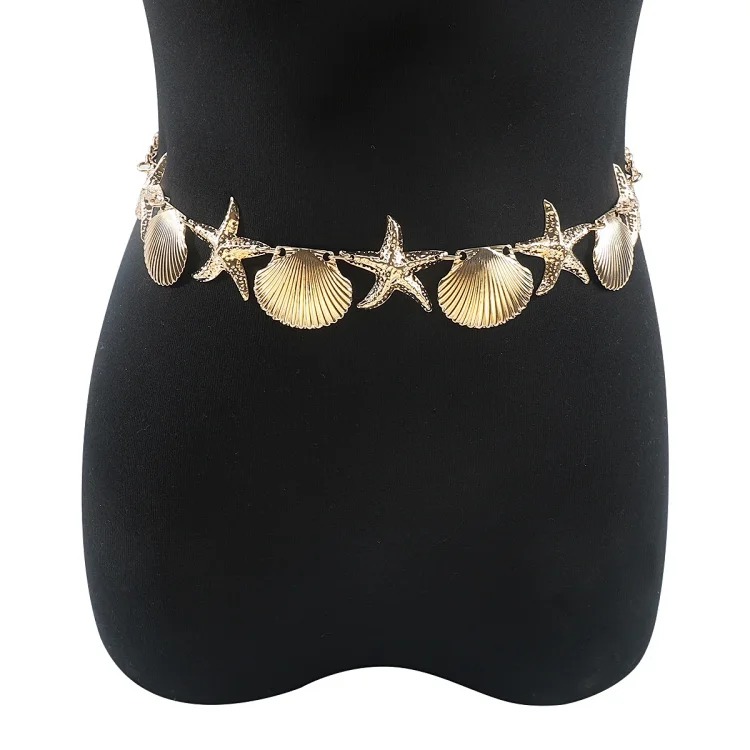 Hellstar C0743 Foreign trade cross-border beach resort style shell starfish waist chain summer seaside hottie bikini accessories