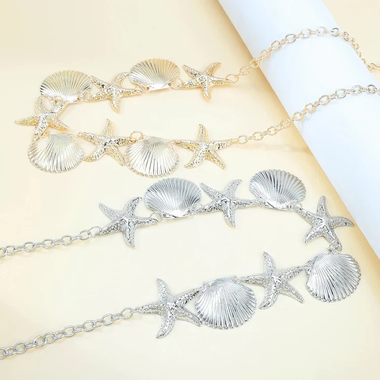 Hellstar C0743 Foreign trade cross-border beach resort style shell starfish waist chain summer seaside hottie bikini accessories