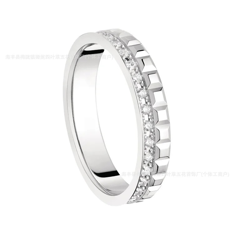 High v gold Shilairun ceramic ring narrow with diamond 18k CNC couple ring Baojia lion and dragon men and women image 5