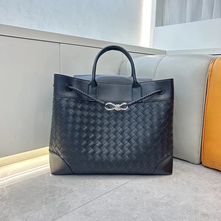 Cross-border popular hand-woven tote bag, genuine leather women's bag, Andiam extra large capacity handbag, shoulder crossbody bag