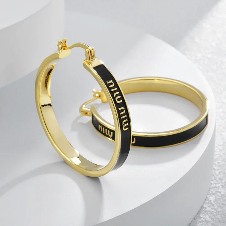 French retro personalized oil-drop hoop earrings, light luxury and high-end earrings, temperament, fashionable niche design earrings-CY