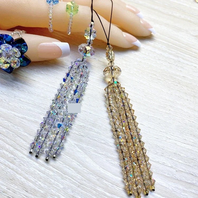 Austrian crystal pendant, mobile phone chain, bag pendant, crystal tassel pendant, mobile phone rope pendant