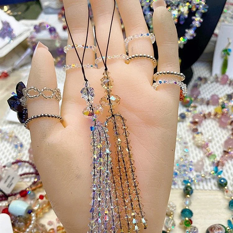 Austrian crystal pendant, mobile phone chain, bag pendant, crystal tassel pendant, mobile phone rope pendant