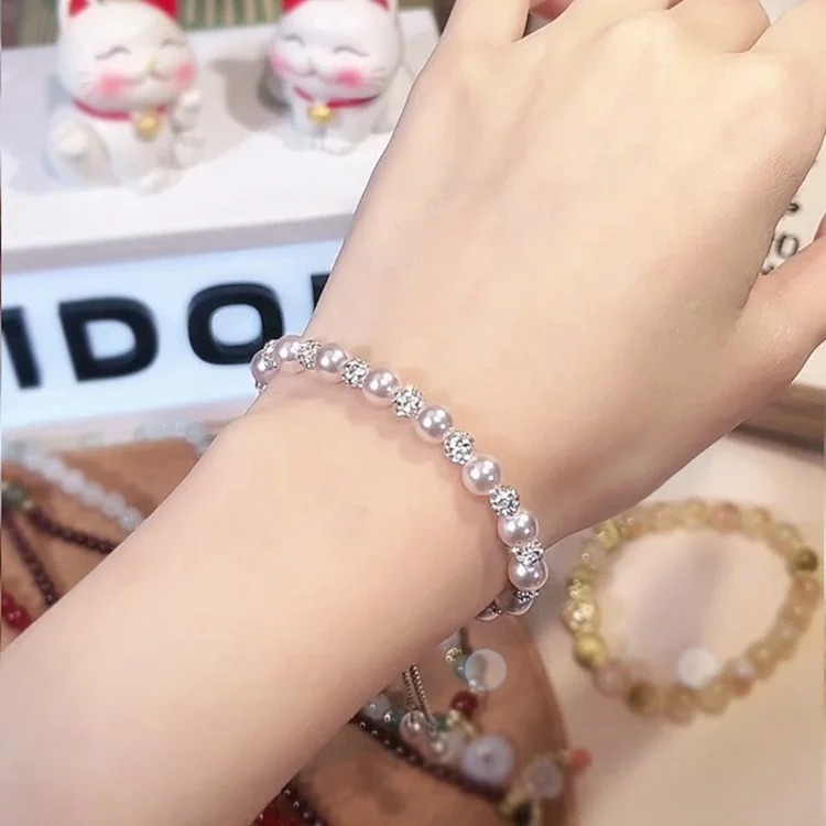 Manta Rose Gypsophila Pearl Bracelet Girls Beaded Planet Light Luxury High-end Niche New Chinese Style Hand Accessories
