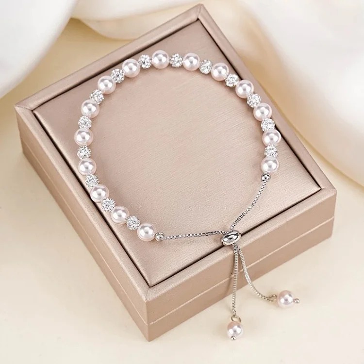 Manta Rose Gypsophila Pearl Bracelet Girls Beaded Planet Light Luxury High-end Niche New Chinese Style Hand Accessories