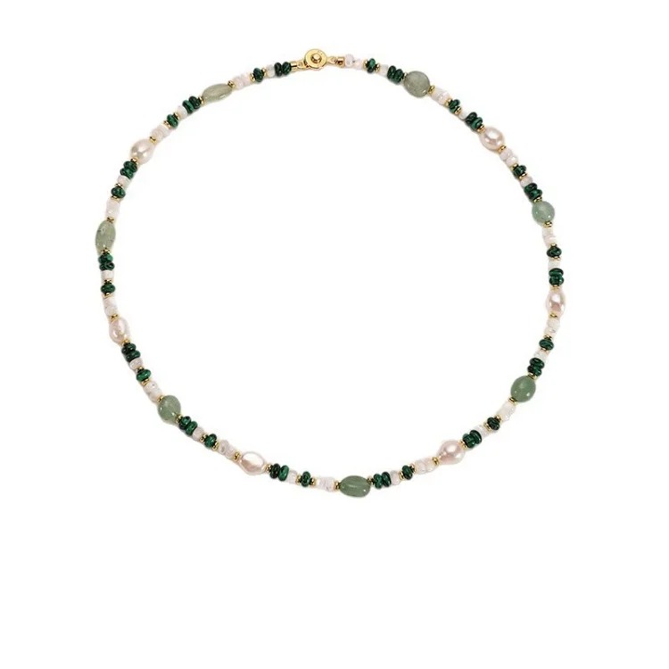Dopamine natural freshwater pearl necklace necklace colorful beaded clavicle chain women's new light luxury and high-end necklace