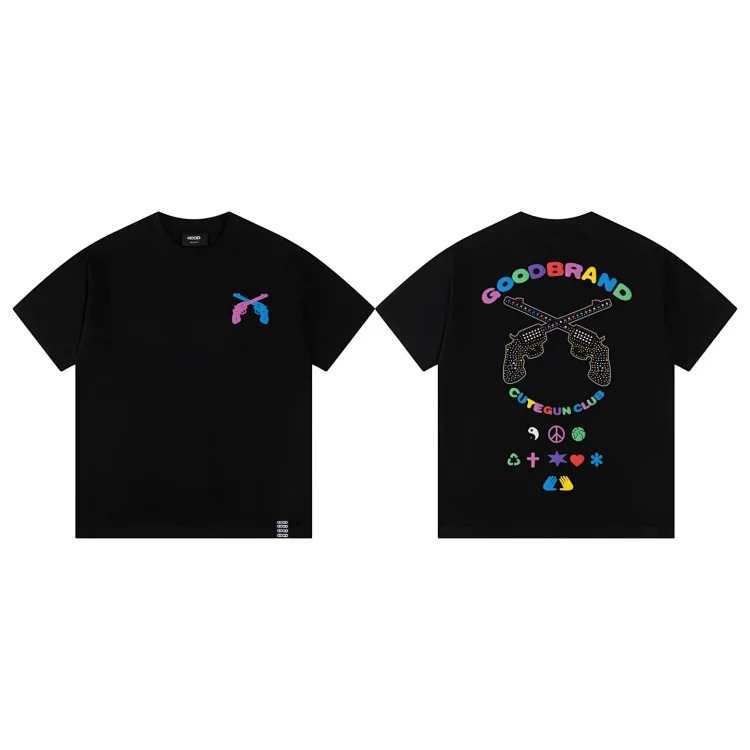 Goodbrand pearl slogan short-sleeved shirt image 3