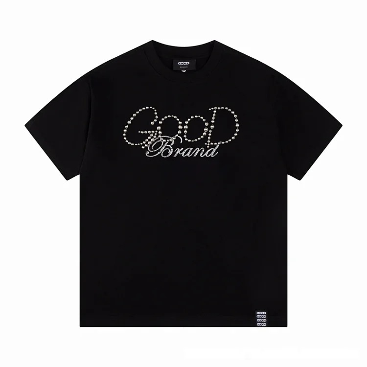 Goodbrand pearl slogan short-sleeved shirt image 5